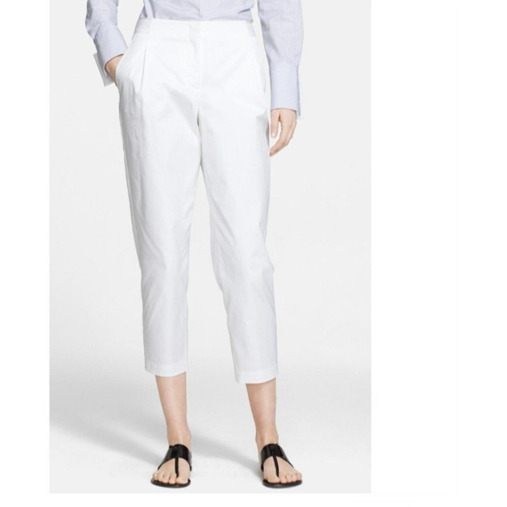 Nordstrom Signature Women's Cropped White Casual Pants Size 4 Capri Country Club